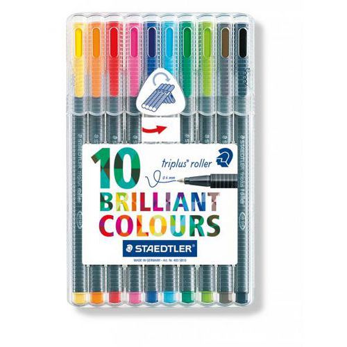 Etui 10 stylos rollers Triplus couleurs assorties Staedtler thumbnail image 1
