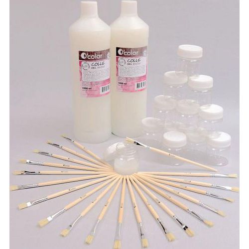 Kit Colle Gel École Pots Avec Pinceaux