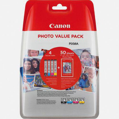 Cartouche Canon CLI-571 Pack 0386C004 4 couleurs thumbnail image 1