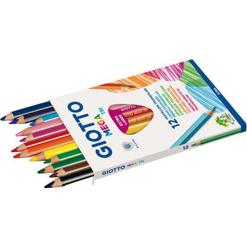 Pochette 12 crayons de couleurs MEGA TRI GIOTTO thumbnail image 1