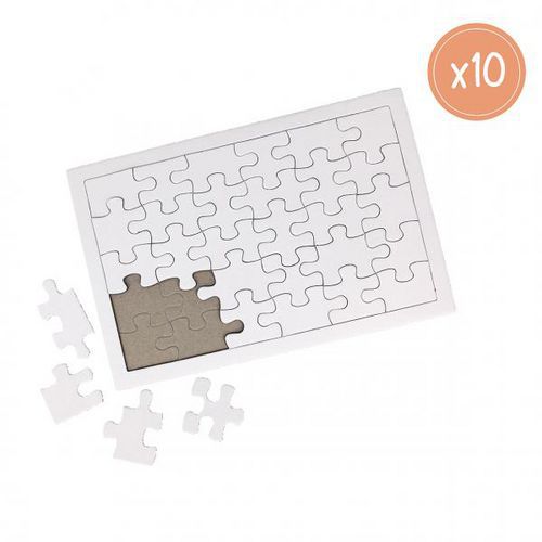 Ensemble 10 puzzles blancs 14 x 21 cm de 30 pièces thumbnail image 1