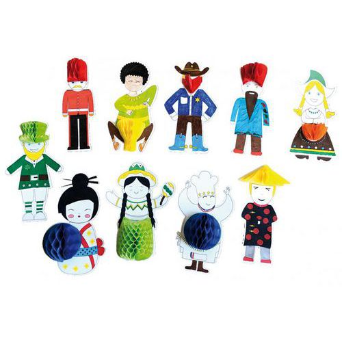 Kit 10 mascottes 3D autour du monde thumbnail image 1