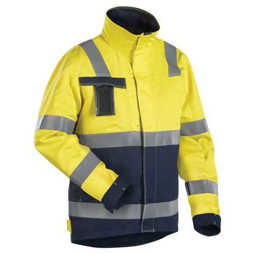 Veste hiver multinormes jaune fluorescent/marine, respirant Veste hiver multinormes jaune fluorescent/marine, respirant