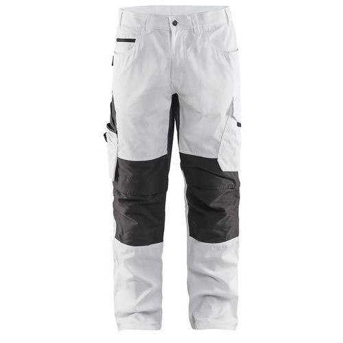Pantalon De Travail Peintre Stretch Blanc/gris Foncé Taille 46l - Homme