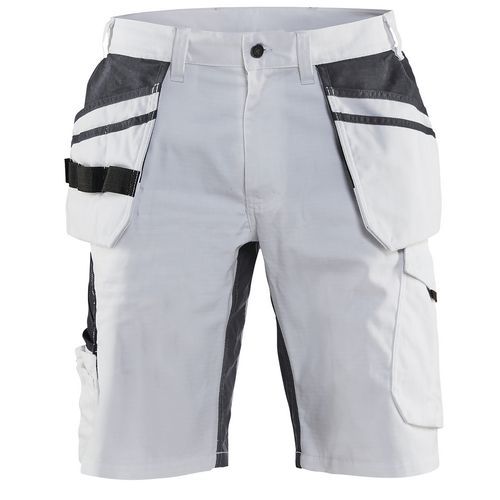 Short Peintre Stretch Blanc/gris Foncé Taille 40