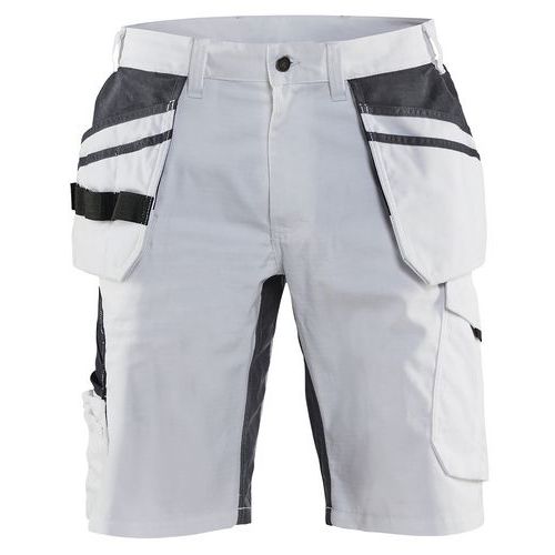 Short Peintre Stretch Blanc/gris Foncé Taille 42