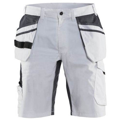 Short Peintre Stretch Blanc/gris Foncé Taille 46