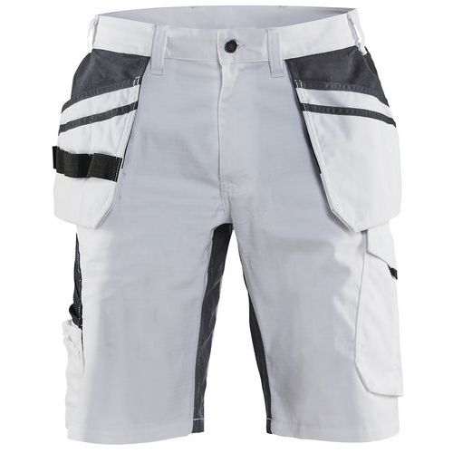 Short Peintre Stretch Blanc/gris Foncé Taille 48