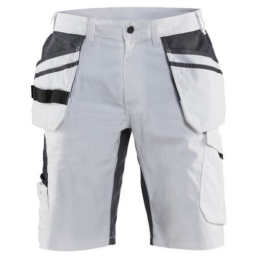 Short Peintre Stretch Blanc/gris Foncé Taille 52