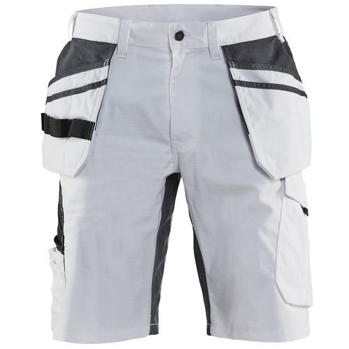 Short Peintre Stretch Blanc/gris Foncé Taille 56