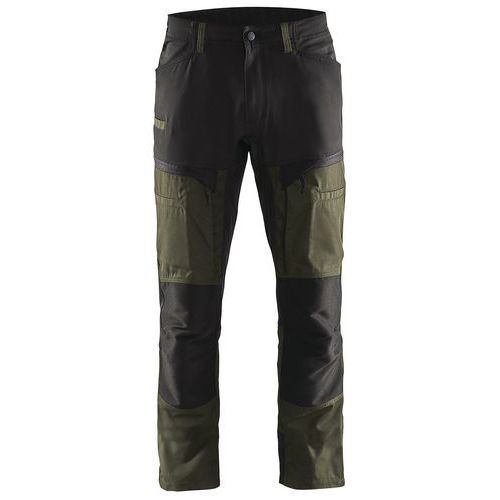 Pantalon De Travail Services Stretch Vert Olive/noir Taille 48l