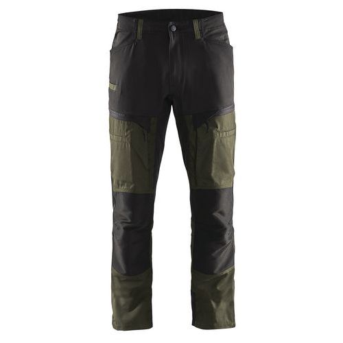Pantalon De Travail Services Stretch Vert Olive/noir Taille 50l