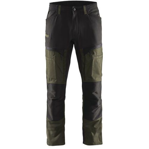 Pantalon De Travail Services Stretch Vert Olive/noir Taille 50