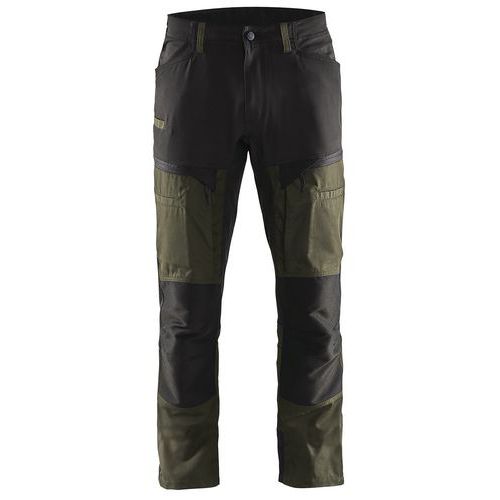 Pantalon De Travail Services Stretch Vert Olive/noir Taille 54