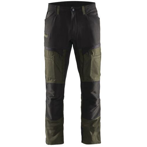 Pantalon De Travail Services Stretch Vert Olive/noir Taille 56