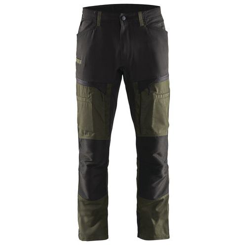 Pantalon De Travail Services Stretch Vert Olive/noir Taille 50c