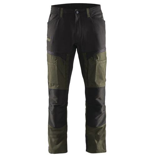 Pantalon De Travail Services Stretch Vert Olive/noir Taille 52c