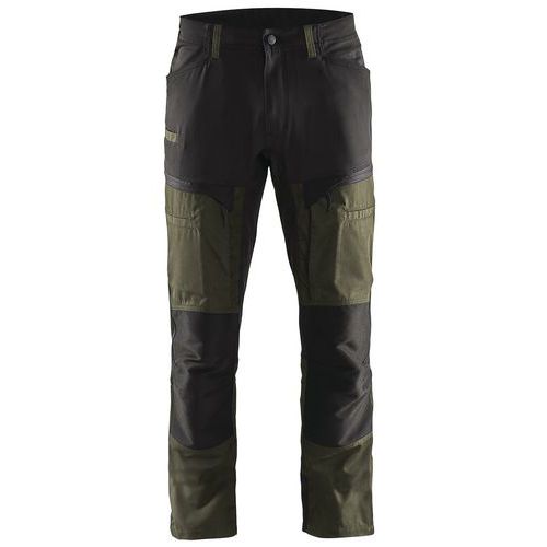 Pantalon De Travail Services Stretch Vert Olive/noir Taille 38c