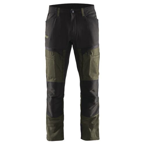 Pantalon De Travail Services Stretch Vert Olive/noir Taille 40c