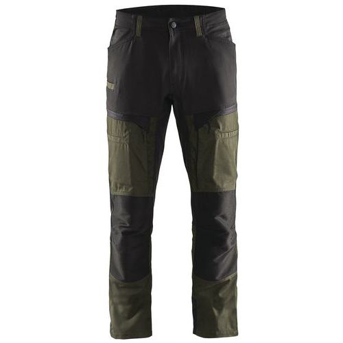 Pantalon De Travail Services Stretch Vert Olive/noir Taille 42c