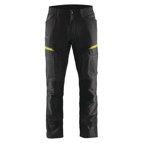 Pantalon De Travail Services Stretch Noir/jaune Fluorescent Taille 50l