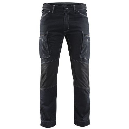 Pantalon De Travail Services Denim Stretch Marine/noir Taille 42