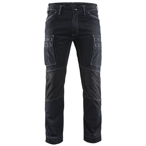 Pantalon De Travail Services Denim Stretch Marine/noir Taille 44