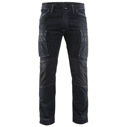 Pantalon De Travail Services Denim Stretch Marine/noir Taille 48