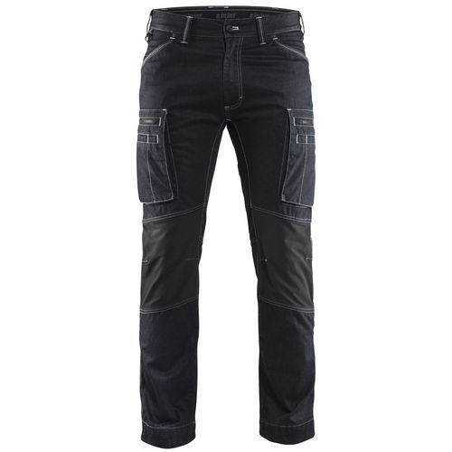 Pantalon De Travail Services Denim Stretch Marine/noir Taille 50