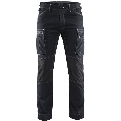 Pantalon De Travail Services Denim Stretch Marine/noir Taille 38c
