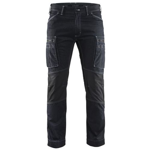 Pantalon De Travail Services Denim Stretch Marine/noir Taille 40c