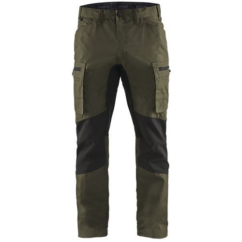Pantalon De Travail Services Stretch Vert Olive/noir Taille 50