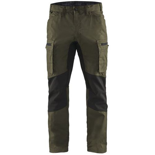 Pantalon De Travail Services Stretch Vert Olive/noir Taille 54