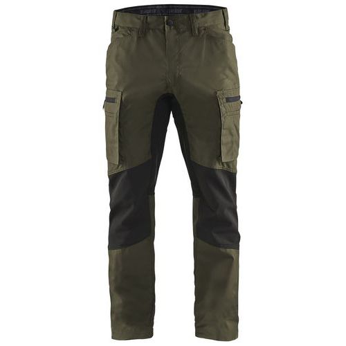 Pantalon De Travail Services Stretch Vert Olive/noir Taille 56