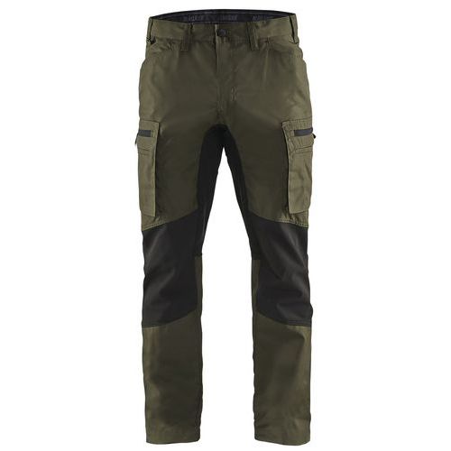 Pantalon De Travail Services Stretch Vert Olive/noir Taille 50c