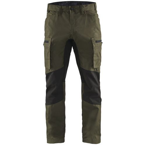 Pantalon De Travail Services Stretch Vert Olive/noir Taille 52c