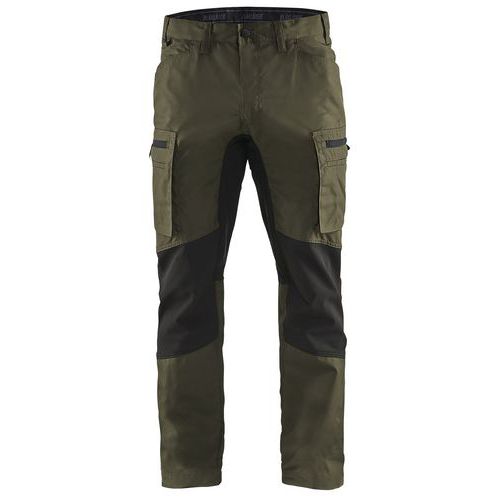 Pantalon De Travail Services Stretch Vert Olive/noir Taille 54c