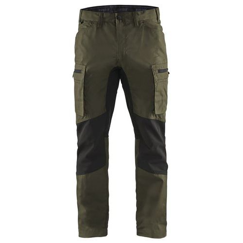 Pantalon De Travail Services Stretch Vert Olive/noir Taille 56c