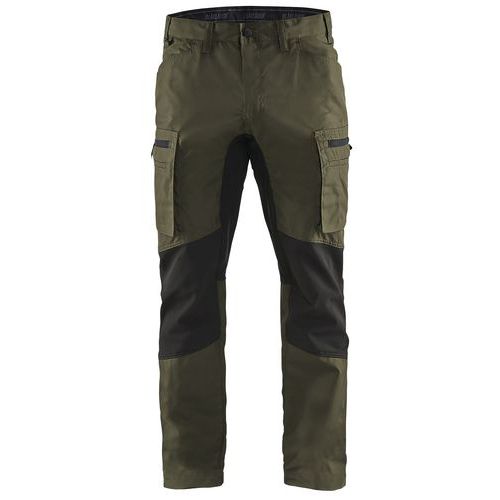 Pantalon De Travail Services Stretch Vert Olive/noir Taille 58c