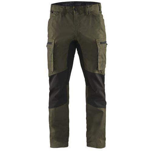 Pantalon De Travail Services Stretch Vert Olive/noir Taille 38c