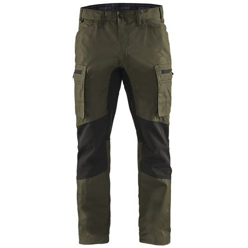 Pantalon De Travail Services Stretch Vert Olive/noir Taille 40c