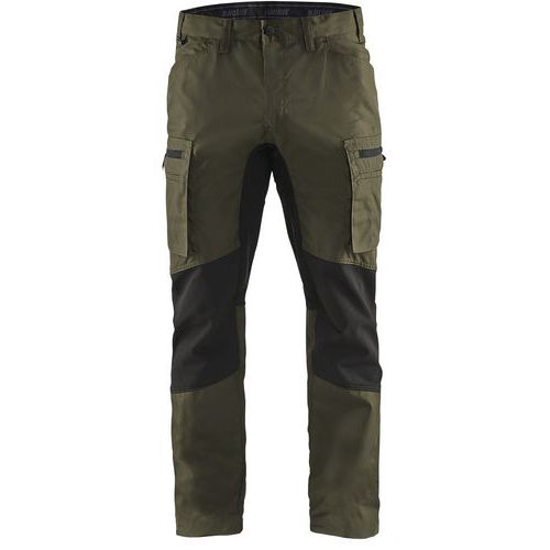 Pantalon De Travail Services Stretch Vert Olive/noir Taille 42c