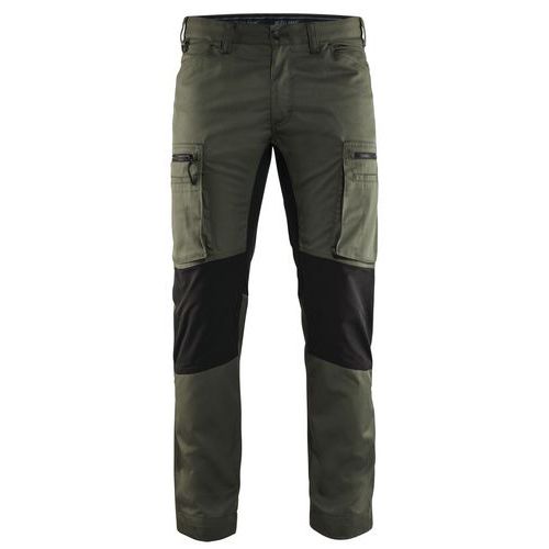Pantalon De Travail Services Stretch Vert Armée/noir Taille 50