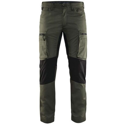 Pantalon De Travail Services Stretch Vert Armée/noir Taille 46c