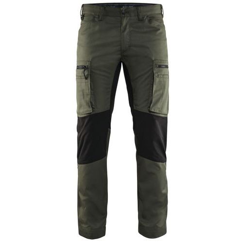 Pantalon De Travail Services Stretch Vert Armée/noir Taille 48c