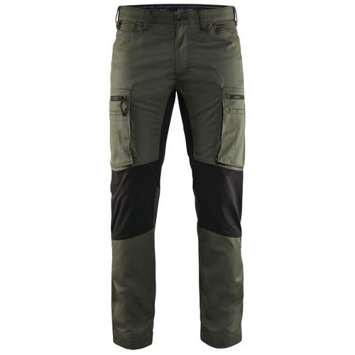 Pantalon De Travail Services Stretch Vert Armée/noir Taille 52c