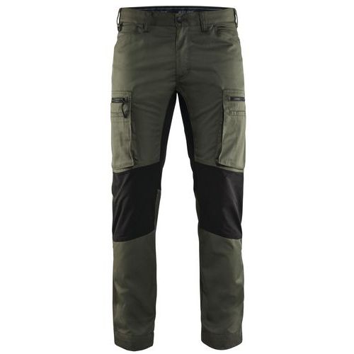 Pantalon De Travail Services Stretch Vert Armée/noir Taille 44c