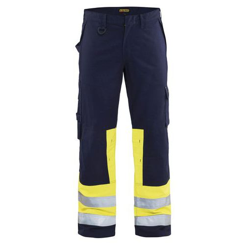 Pantalon De Travail Multinormes Marine/jaune Fluorescent Taille 42l
