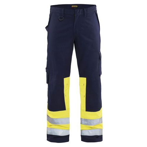 Pantalon De Travail Multinormes Marine/jaune Fluorescent Taille 52l