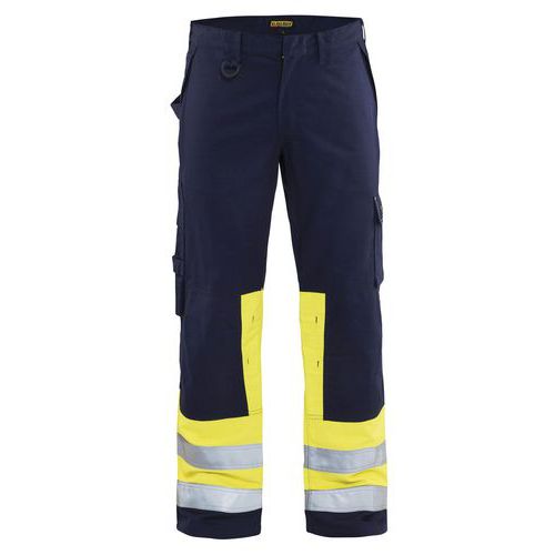 Pantalon De Travail Multinormes Marine/jaune Fluorescent Taille 44